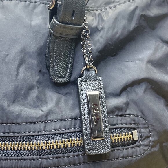 Cole Haan Black Nylon Weekender Adjustable Leather Strap Travel Duffle Bag - Picture 6 of 14